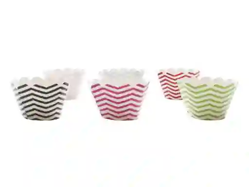 Capsula Cupcake Chevron X 12 Fucsia