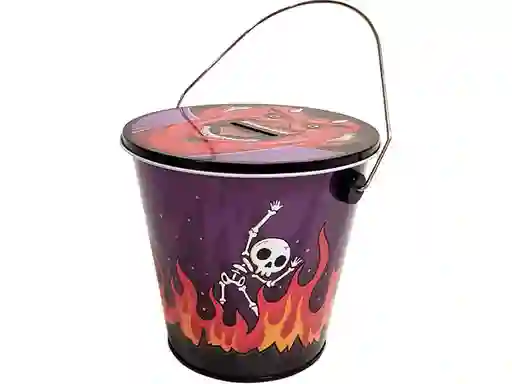 Balde Halloween Alcancia Fuego Calavera