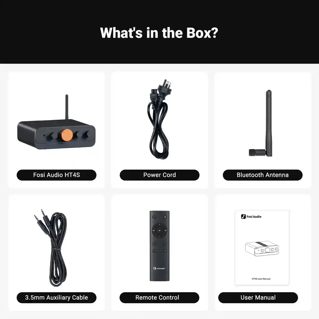 Amplificador Bluetooth De 5 Canales/4+subwoofer – Fosi Audio Ht4s