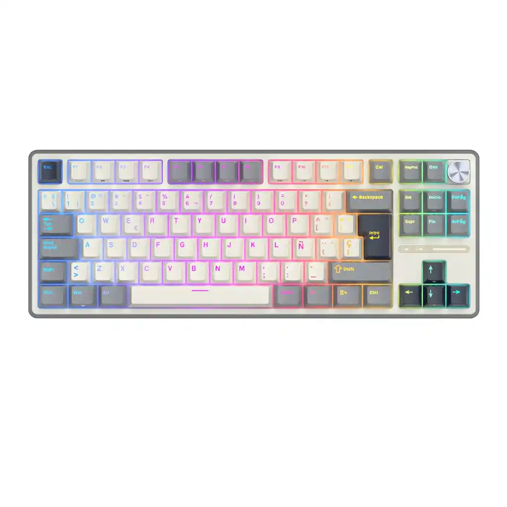 Teclado Mecánico Rk R87pro Half Grey 80% Español – Royal Kludge