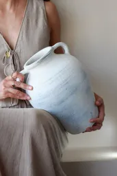 Florero Arcilla Blanca