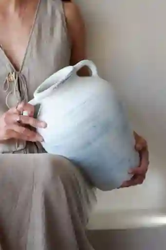 Florero Arcilla Blanca