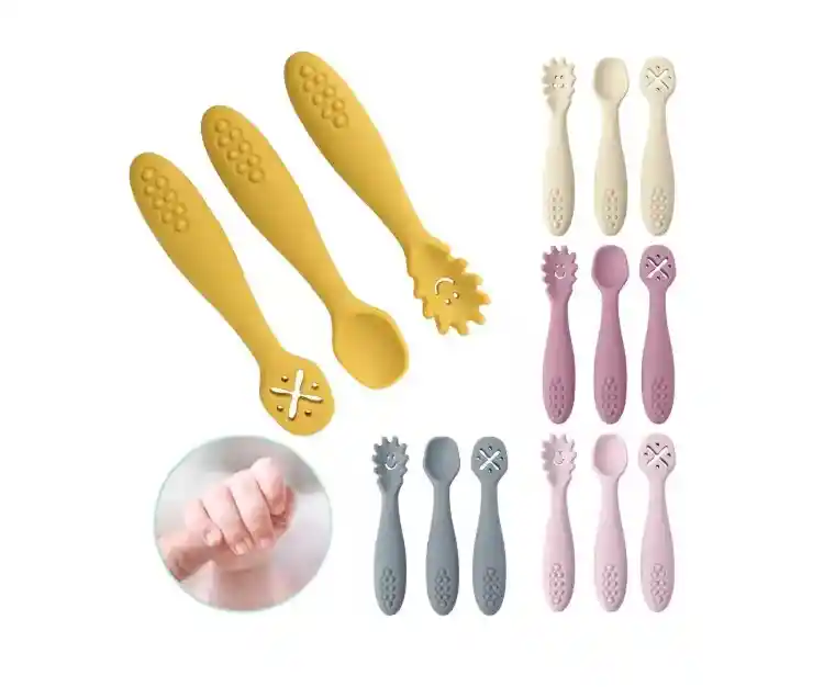 3 Cucharas Soft De Aprendizaje Silicona