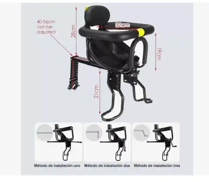 Silla Frontal De Bicicleta Para Niños Y Bebes - 30kg