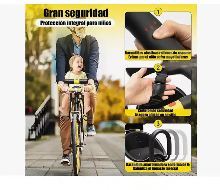 Silla Frontal De Bicicleta Para Niños Y Bebes - 30kg