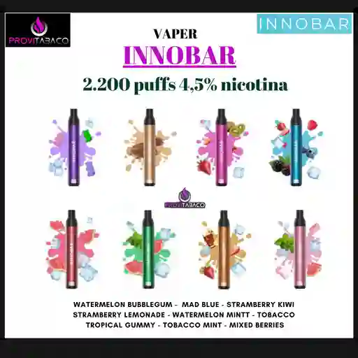 Vaper Innobar 2500 Puffs 4,5% Nicotina