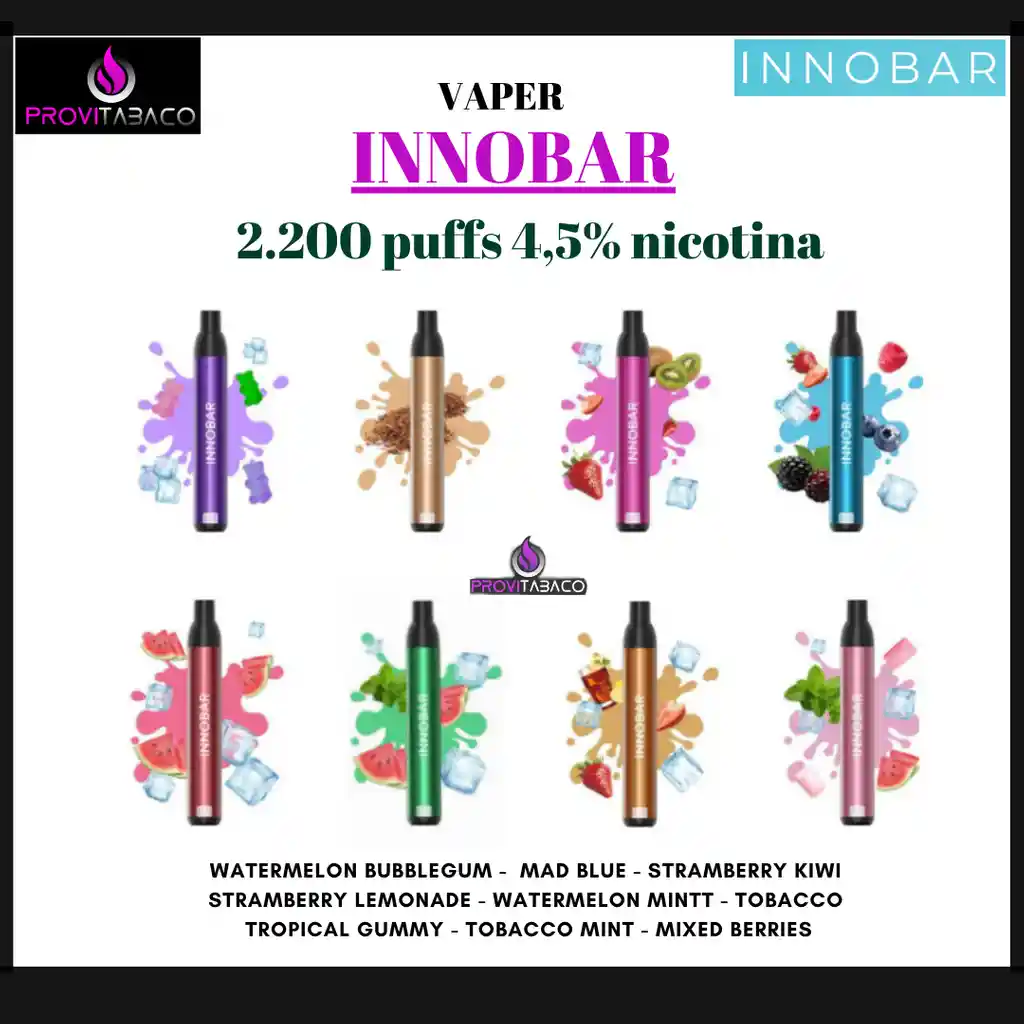Vaper Innobar 2500 Puffs 4,5% Nicotina
