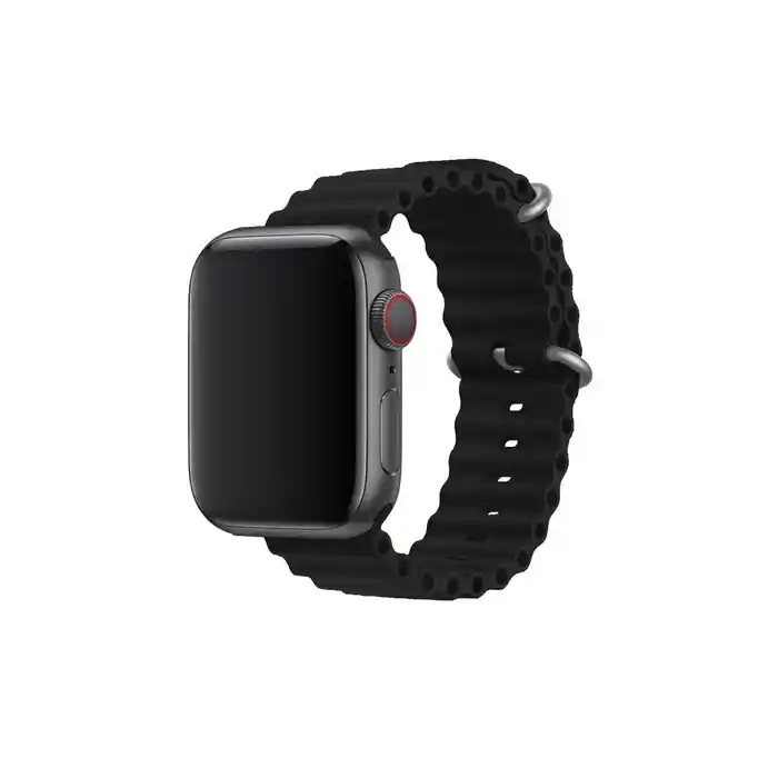 Correa Silicona Ocean Apple Watch 38 / 40 / 41 / 42 Mm Serie 10 -negra
