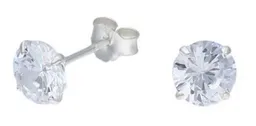 Aros Punto De Luz 6 Mm Plata 925 Circon Mas Caja Regalo