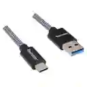 Tecmaster Cable Otg 1.5 Mtrs, Braided Reforzado Bicolor Tipo-c A Usb-a 3.0 -macho