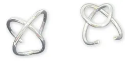 Aros Earcuff Cruzado Plata 925 Mas Caja Regalo