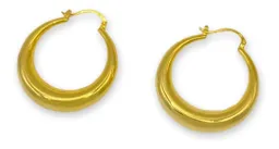 Aros Argolla Bote Grande Baño En Oro 18 Kl Mas Caja Regalo