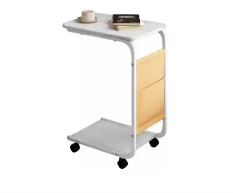 Mesa Auxiliar Latera De Madera Con Ruedas Mesita Notebook