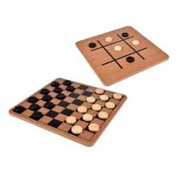 Juego Damas Y Gato De Madera