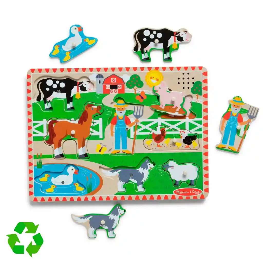 Puzzle Encaje De Madera La Granja Con Sonido Melissa & Doug