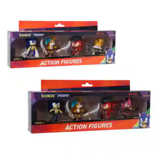Pack 4 Figuras Articuladas De 8 Cms Sonic
