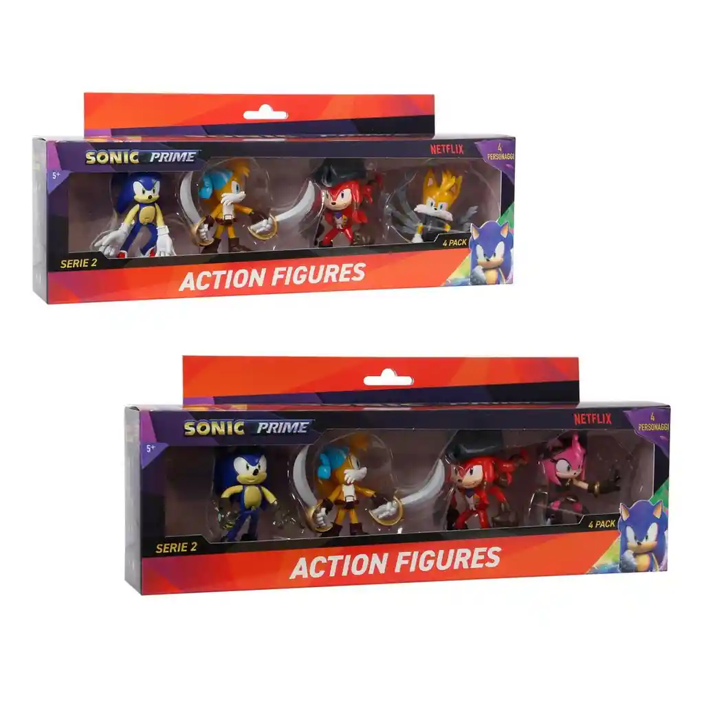 Pack 4 Figuras Articuladas De 8 Cms Sonic