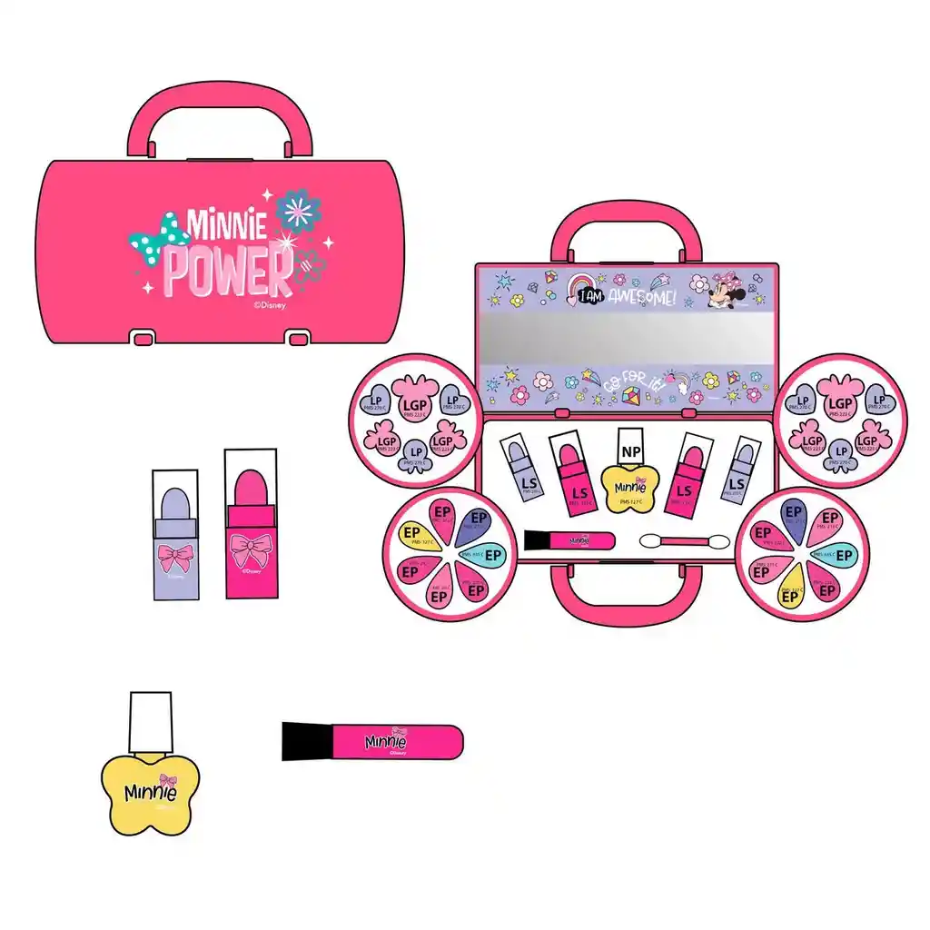 Cartera De Mano Tubular Con Cosméticos Minnie