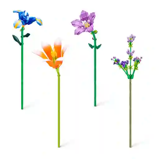 Set Bloques Flores Max - Con Diferentes Modelos De Piezas