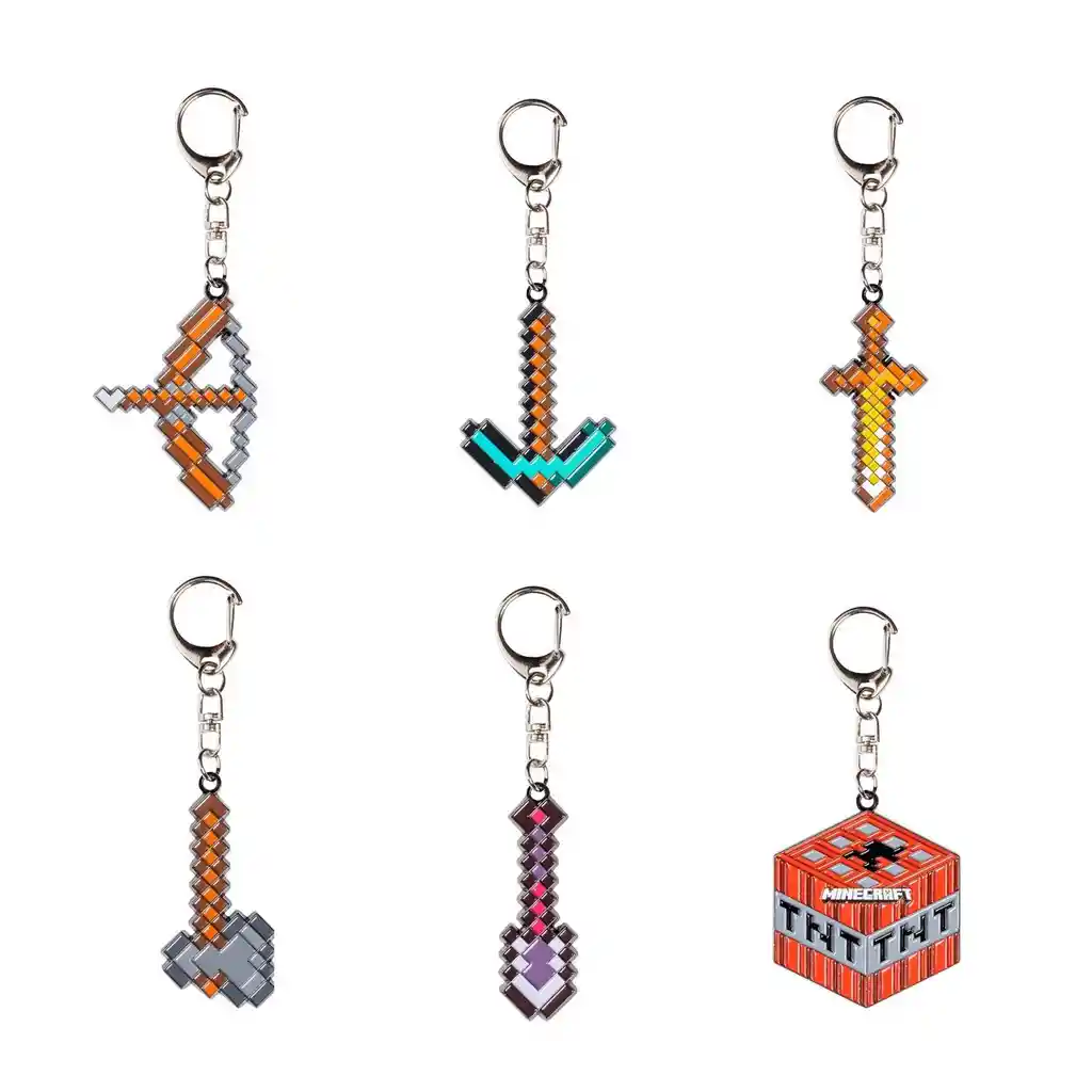 Figura Llavero Metalico Minecraft