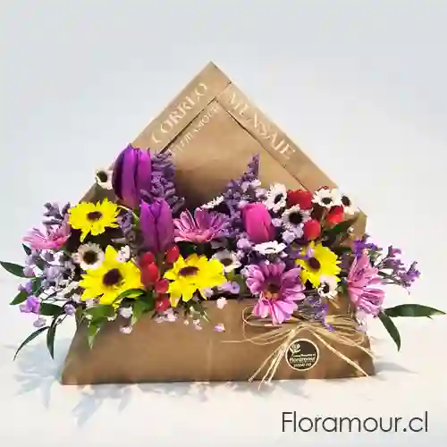La Carta - Arreglo Floral En Sobre Mensajero Del Amor