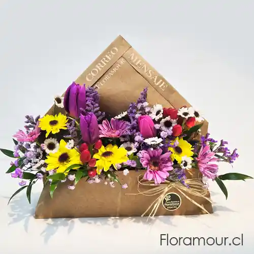 La Carta - Arreglo Floral En Sobre Mensajero Del Amor