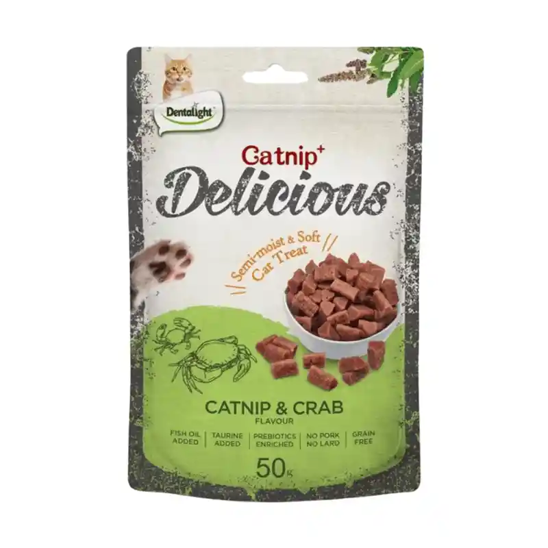 Snack Gato Delicious Catnip Y Cangrejo 50g