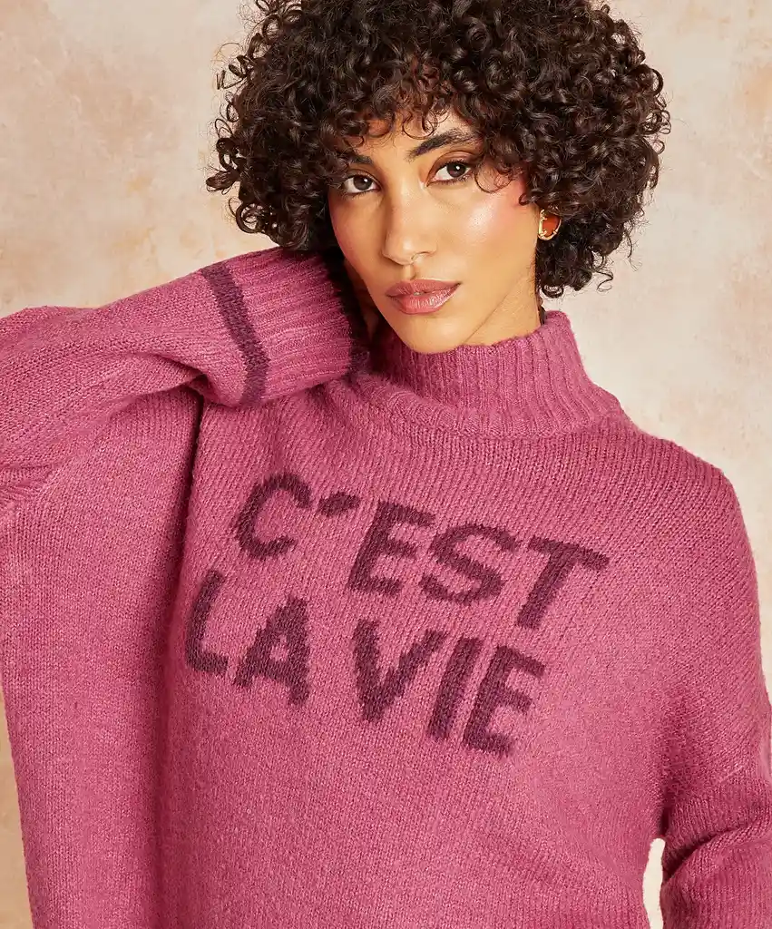 Chaleco Boho C'est La Vie S Rosado