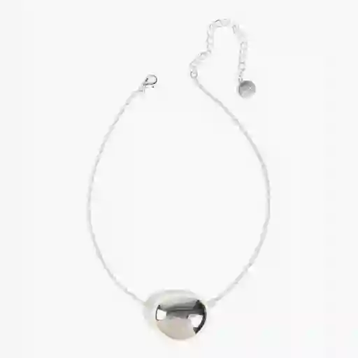Collar Piedra Grande Plateado