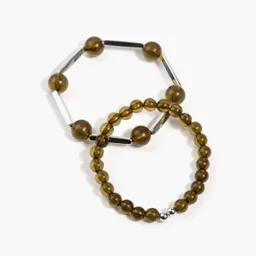 Set Pulseras Borlas Verde