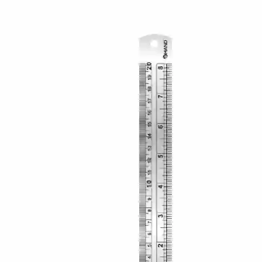 Regla Metalica 20cm, Acero Inox."hand"