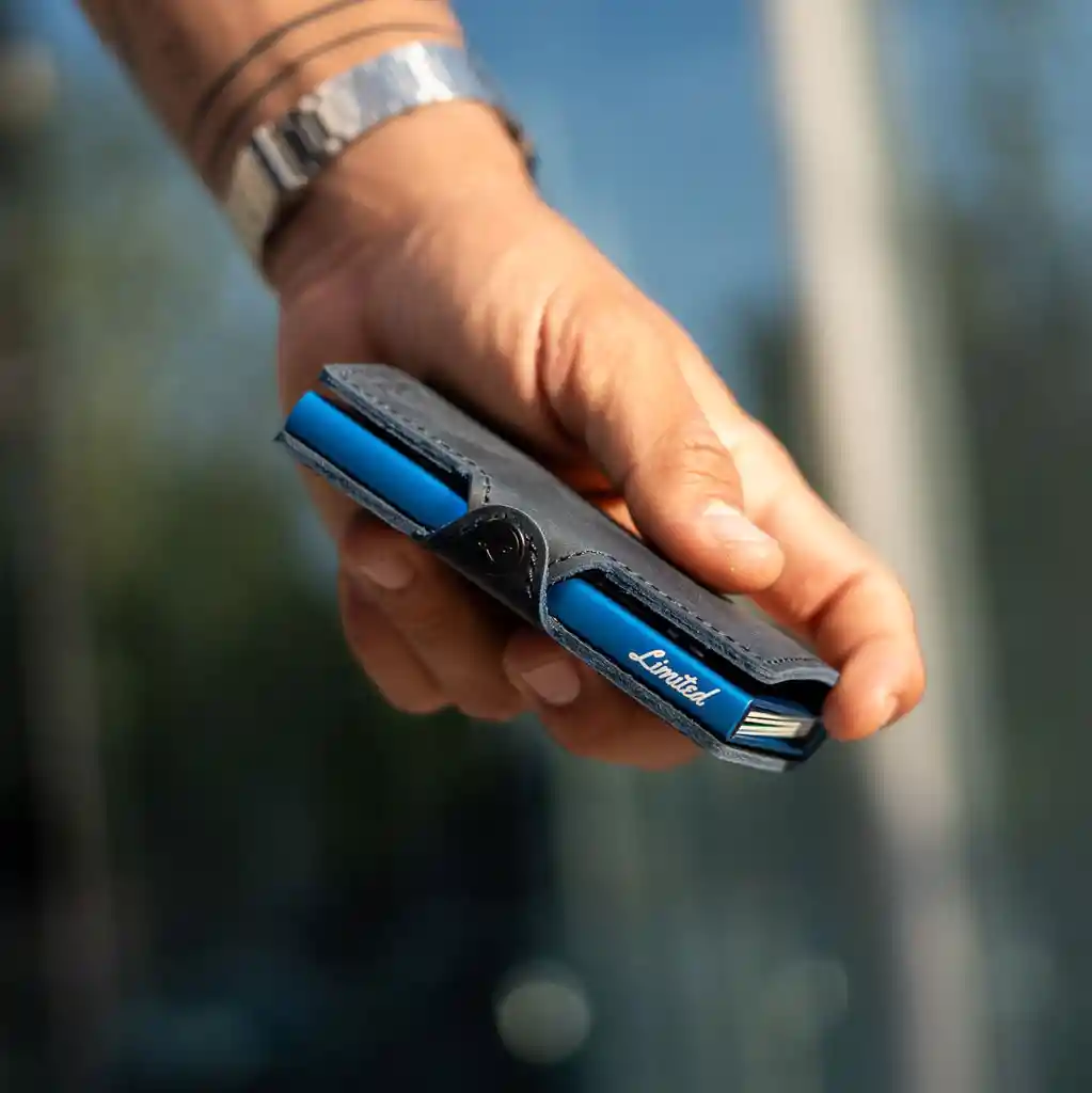 Billetera Leather Collection Blue