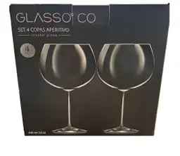 Set 4 Copas Glasso Aperitivo Vidrio Transparente