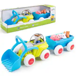 Tractor Acoplado 21 Cm Con 4 Figuras
