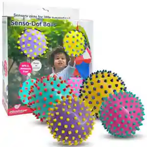Pelota Erizo Puntos Colores Set 4 Pz
