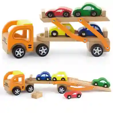 Camión Remolque Autos Madera