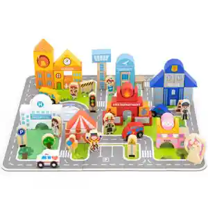 Bloques Madera Ciudad 100 Pz