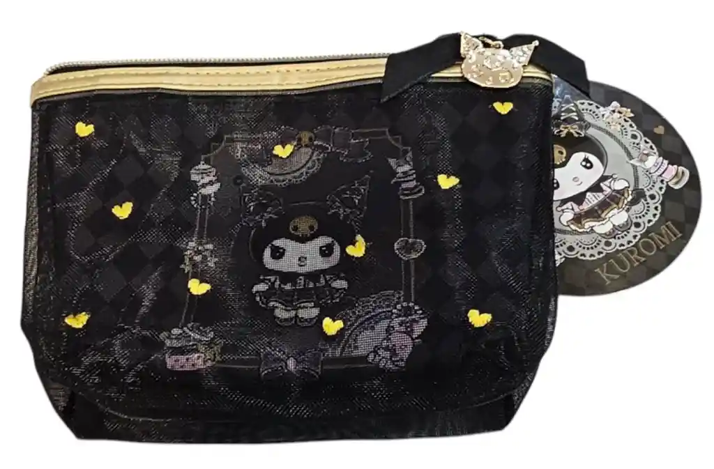 Kuromi Fancy Ribbons Zipper Pouch Sanrio Original Regalo