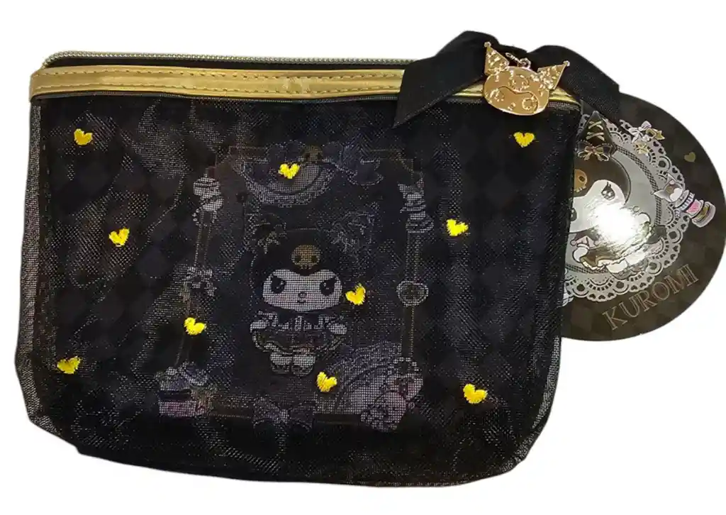 Kuromi Fancy Ribbons Zipper Pouch Sanrio Original Regalo