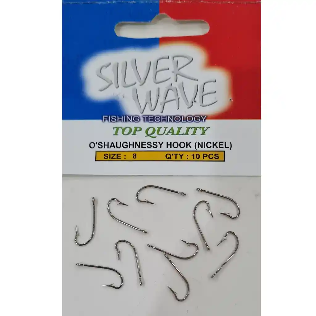 Anzuelo Silve Wave Oshaughnessy #8 18mm 0,1gr Con Ojo Sobre Con 10 Anzuelos Pesca