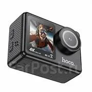 Nuevo Cámara Deportiva De Acción Hoco Dv101 4k 2 Pantallas Wifi Color Negro