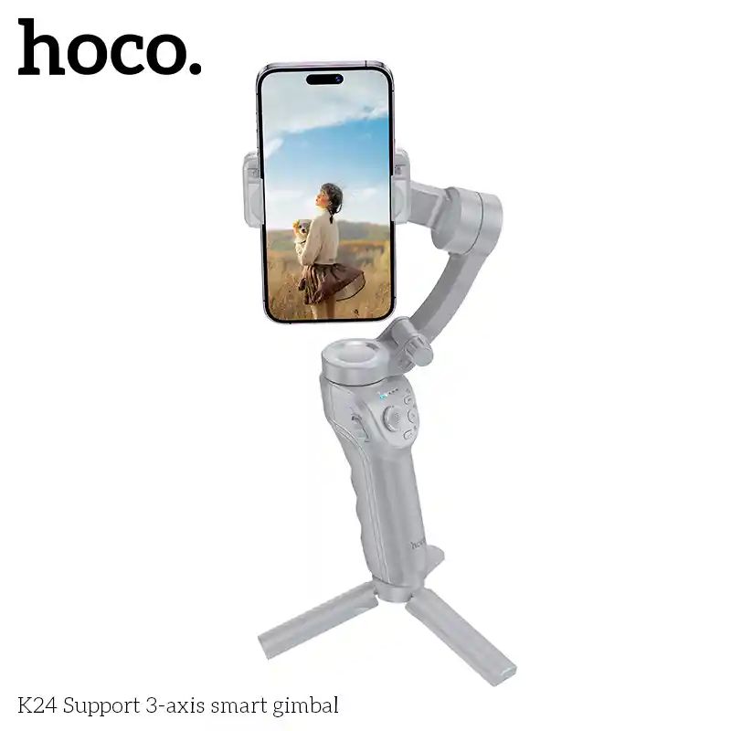 Estabilizador Gimbal Celular 3 Ejes Antivibracion Hoco K24 Gris