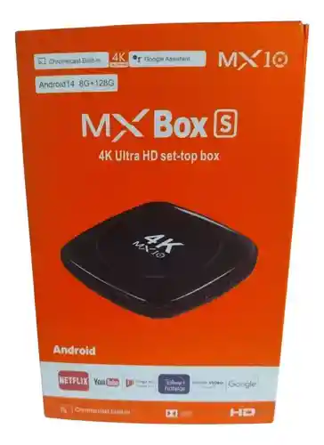 Tv Box Mx 10 4k Ultra Hd Android Tv 8g+128g + Cable Hdmi Compatible Con Magistv