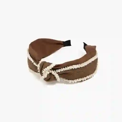 Cintillo Con Mostacillas Café