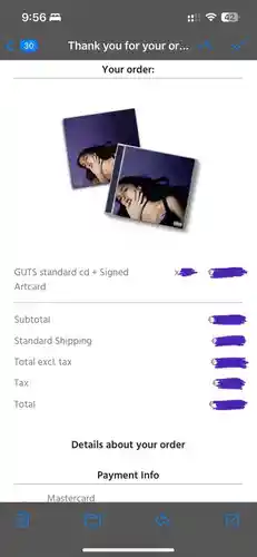 Olivia Rodrigo - Guts - Cd Firmado / Autografiado
