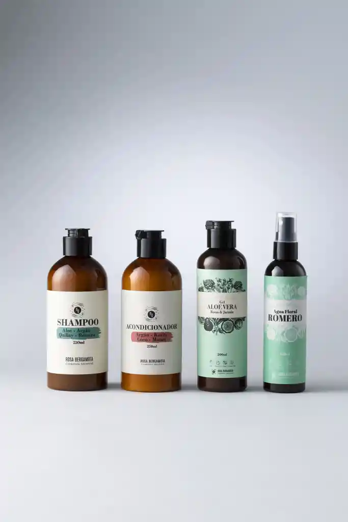 Pack Anticaspa: Shampoo 250ml + Acondicionador 250ml + Gel Aloe Vera 200ml + Agua De Romero 120ml
