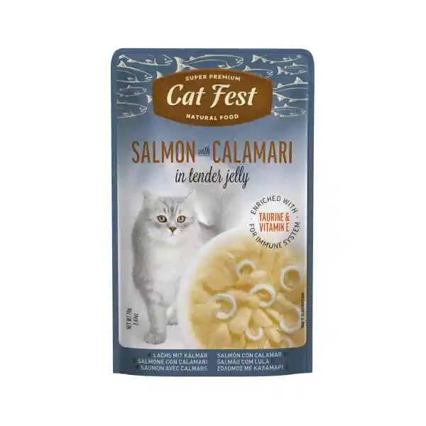 Cat Fest Filetes De Salmon Con Calamar 70 Gr