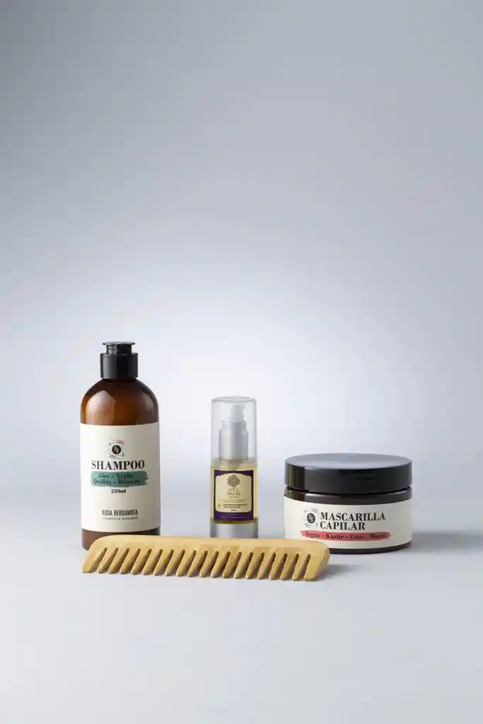 Pack Rulos Y Cabello Deshidratado: Shampoo + Argán + Mascarilla + Peineta De Madera De Regalo
