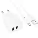 Cargador Dual Usb + Cable Micro Usb V8 2.4a - Hoco Cs51a