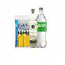 Promo Tropical Gin: Gin Santos + 2 Redbull Yellow + Sprite + Hielo 1kg